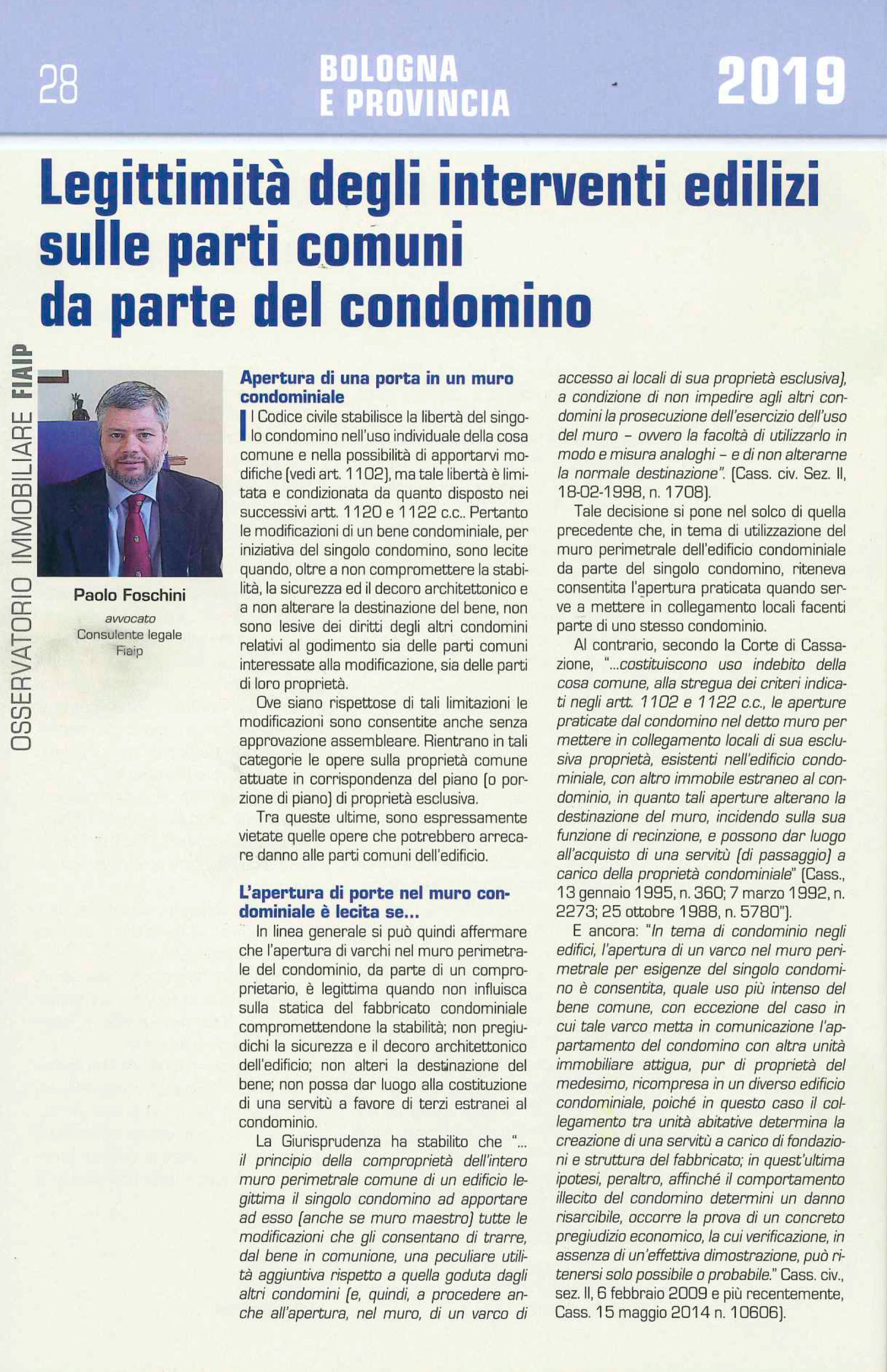 Osservatorio immobiliare Provincia di Bologna 2019